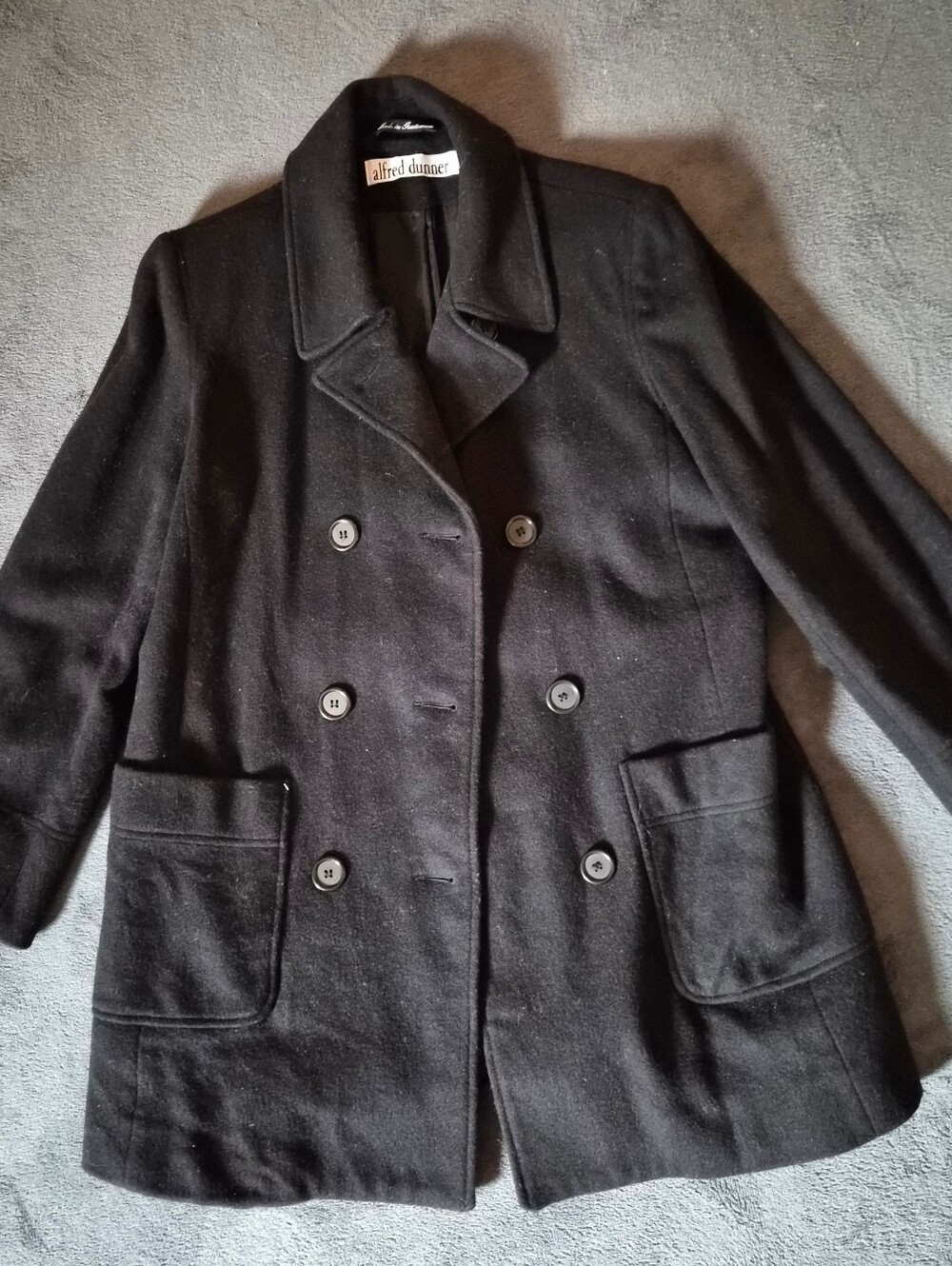 Alfred Dunner Black Wool Coat